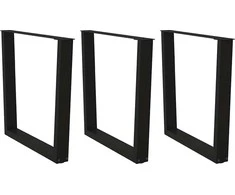 Valgomojo stalo kojos, 3 vnt., juodos, 90x(72-73,3) cm, plienas, V formos