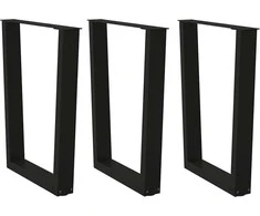Valgomojo stalo kojos, 3 vnt., juodos, 70x(72-73,3) cm, plienas, V formos