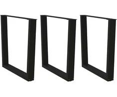 Valgomojo stalo kojos, 3 vnt., juodos, 80x(72-73,3) cm, plienas, V formos