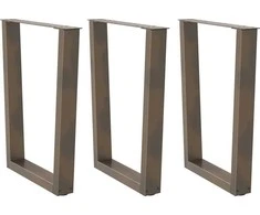 Valgomojo stalo kojelės, V formos, 3 vnt., natūralus plienas, 70x(72-73,3) cm, plienas