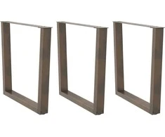 Valgomojo stalo kojelės, V formos, 3 vnt., natūralus plienas, 90x(72-73,3) cm, plienas