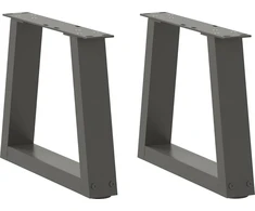 Kavos staliuko kojelės, V formos, 2 vnt., antracito spalvos, 40x(30-31,3) cm, plienas