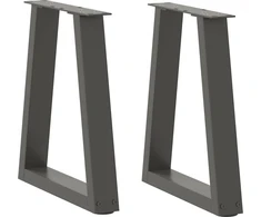 Kavos staliuko kojelės, V formos, 2 vnt., antracito spalvos, 38x(42-43,3) cm, plienas