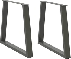 Valgomojo stalo kojos, V formos, 2 vnt., antracito spalvos, 80x(72-73,3) cm, plienas