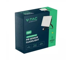 V-TAC LED prožektorius su judesio jutikliu FLUXI MC 50W 6000lm 4000K IP65 juodas 23848-5