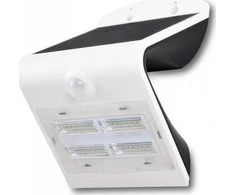 Sieninis šviestuvas V-tac 3W LED sieninis lauko šviestuvas, juodos/baltos sp. korpusu, 3000/4000K, su saulės baterija ir judesio davikliu