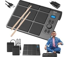 V-TONE ED9 nešiojamasis baterijomis valdomas elektroninių būgnų komplektas