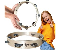 V-TONE T10 tamburinas, vienos eilės, 8 varpeliai