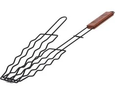 Vaggan Grilio grotelės dešrelėms metalinas juoda nepridegantis 52x8,5 cm