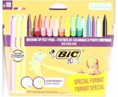 Vaikiški Couleur pasteliniai žymekliai 18 spalvų BIC