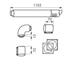Vaillant Horizontalus dūmų dujų išleidimo anga DN80/125 - 303209