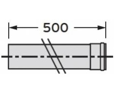 Vaillant dūmtraukio prailginimas 0,5 m,kondensaciniam katilui, d.80mm