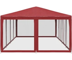 Proginė palapinė su 12 sienomis, raudona, 8x4m, HDPE