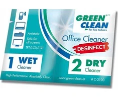 Valiklis Green Clean Žalias Clean Valymo servetėlės - Žalioji švaros biuro valymo dezinfekuojančios servetėlės 10 vnt.