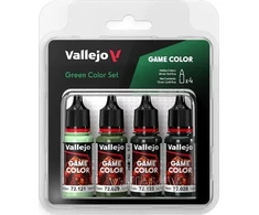 Vallejo: 72.384 - Žaidimo spalva - Žalios spalvos rinkinys 4 x (18 ml)