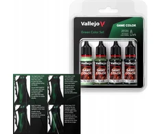 Vallejo: 72.384 - Žaidimo spalva - Žalios spalvos rinkinys 4 x (18 ml)