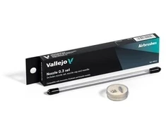Vallejo : Airbrush - 0.3 pilnas adatos + purkštuko / adatos dangtelio rinkinys (Innovator, Profinish &amp; EasyAir) (2030779)