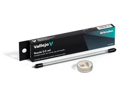 Vallejo : Airbrush - 0.5 pilnas adatos + purkštuko / adatos dangtelio rinkinys (Innovator, Profinish &amp; EasyAir) (2030781)