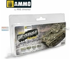 Vallejo Ammo: DIO sausų šepetėlių dažai – žalių spalvų rinkinys