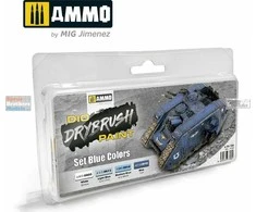 Vallejo Ammo: DIO sausų šepetėlių dažai – mėlynų spalvų rinkinys