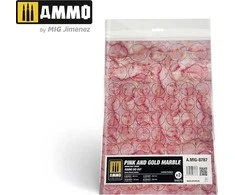 AMMO by MIG Jimenez AMMO MIG rožinio ir auksinio marmuro lakštai – apvalūs bazėms (8787)