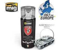 AMMO by MIG Jimenez Titans Hobby blizgus skaidrus akrilinis purškiamas lakas 400 ml