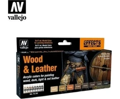 Vallejo Vallejo: 70.182 – Modelio spalva – Efektai – Mediena ir oda (8 x 18 ml)