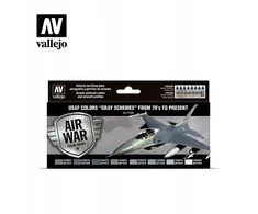 Vallejo Vallejo: 71.156 - Model Air - Air War - USAF spalvos „Pilkos schemos“ nuo 70-ųjų iki šių dienų (8x18 ml)