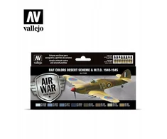Vallejo Vallejo: 71.163 – Model Air – Air War – RAF spalvos – Dykumos schema ir M.T.O. 1940–1945 (8x18 ml)