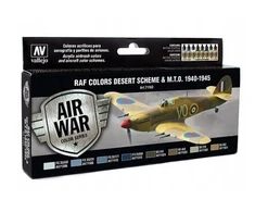 Vallejo Vallejo: 71.163 – Model Air – Air War – RAF spalvos – Dykumos schema ir M.T.O. 1940–1945 (8x18 ml)