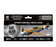 Vallejo Vallejo: 71.164 - Model Air - Air War - Liuftvafės jūrų ir tropinių spalvų (8x18 ml)