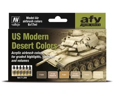 Vallejo Vallejo: 71.209 - Model Air - AFV - JAV modernios dykumos spalvos (6x18 ml)