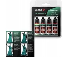 Vallejo Vallejo: 72.383 - Žaidimo spalva - Šaltai žalia spalvų rinkinys 4 x (18 ml)