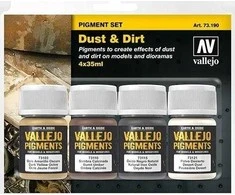 Vallejo: 73.190 - Pigmentų rinkinys - Dulkės ir purvas (4 x 35 ml)