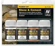 Vallejo: 73.192 - Pigmentų rinkinys - Akmuo ir cementas (4 x 35 ml)