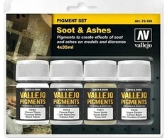 Vallejo Vallejo: 73.193 - Pigmentų rinkinys - Suodžiai ir pelenai (4x35 ml)