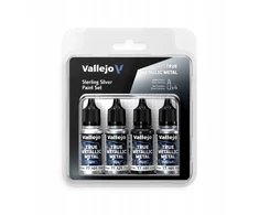 Vallejo Vallejo: 77.251 - True Metallic Metal - Sidabro dažų rinkinys