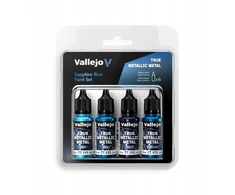 Vallejo Vallejo: 77.256 – True Metallic Metal – safyro mėlynumo dažų rinkinys