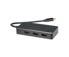 VALUE adapteris USB C tipo - HDMI daugiakanalis, 3x HDMI, 4K, M/F