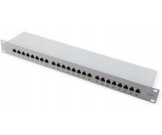 VALUE VALUE Patch panel kat. 6A (EA klasė) 19", 24 prievadai, STP, pilkas