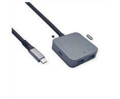 HUB USB Value VALUE Koncentrator USB 3.2 Gen 2, 4 porty (2x A + 2x C), su kablem przedłużającym, 3 m