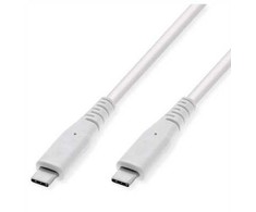 VALUE USB 3.2 Gen 2 suderinamas kabelis, PD (maitinimo) 60 W, C-C, M/M, baltas, 3 m