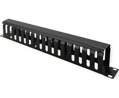 Value VALUE Organizator kabli + panel - front 19", 1U, 40 x 80 mm, juoda
