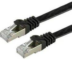 Value Vertė VERTĖ – Patch – Kabelis – RJ- 45 (M) iki RJ- 45 (M) – 5 m – FTP – CAT 6a – be halogenų, formos, sruogų, plokščias – juodas (21.99.0835)