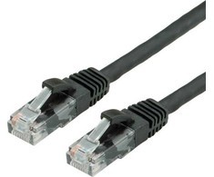 Value Vertė VERTĖ - Patch- Kabelis - RJ- 45 (M) iki RJ- 45 (M) - 15 m - UTP - CAT 6a - formos, be Haken - juodas, RAL 9011 (21.99.1468)