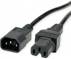 Value Vertė Maitinimo kabelis Maitinimo kabelis IEC320/C14 kištukas – C15 moteriškas, juodas, 1,8 m