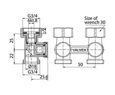 Valvex 1 / 2x3 / 4 "1480030