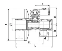 Valvex Angelio ir kampo vožtuvas su 1 / 2 "x3 / 4" (1481840) filtru