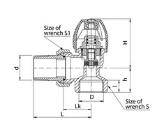 Valvex Kampinis radiatoriaus vožtuvas KS 1 / 2 "4582250