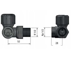 Varioterm Vario Term kampinis kairysis radiatoriaus vožtuvas MASTER nikelis 000M772A001